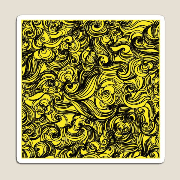 Item preview, Yellow Black Seamless Wind Wave Pattern Design designed and sold by Summer-Winter.