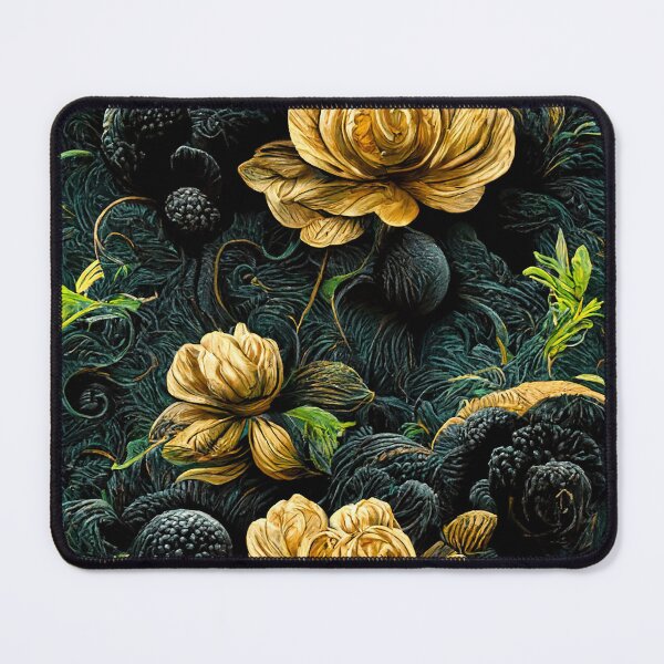 Item preview, Black paper Antique Botanical Flower Rose Gold designed and sold by MakeitMelo.