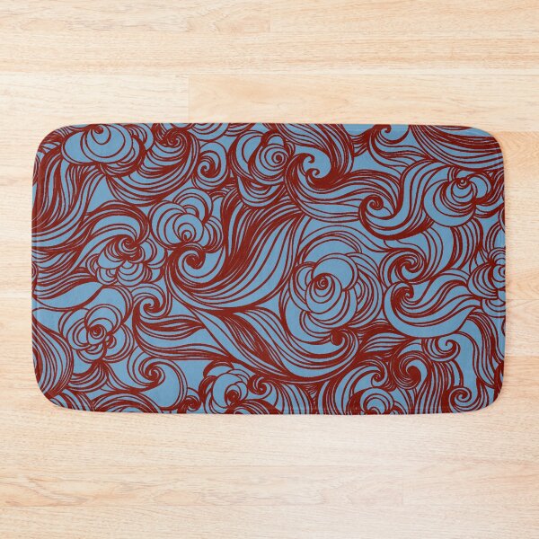 Item preview, Burgundy Blue Seamless Wind Wave Pattern Design designed and sold by Summer-Winter.