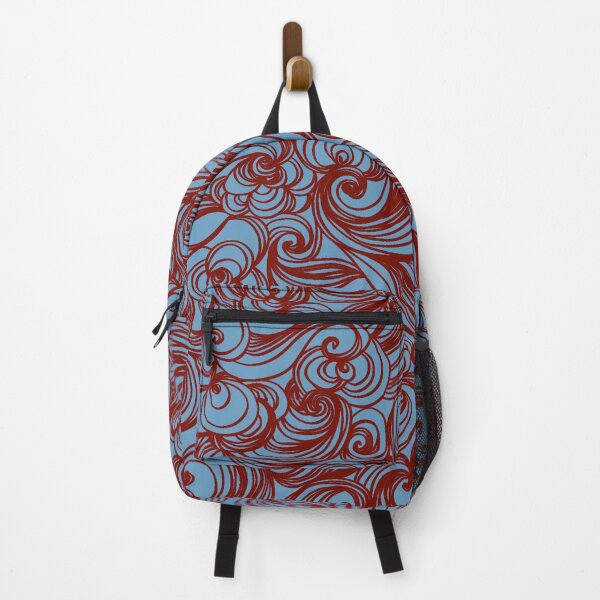 Item preview, Burgundy Blue Seamless Wind Wave Pattern Design designed and sold by Summer-Winter.