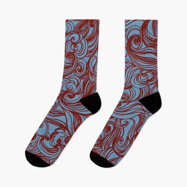 Item preview, Burgundy Blue Seamless Wind Wave Pattern Design designed and sold by Summer-Winter.