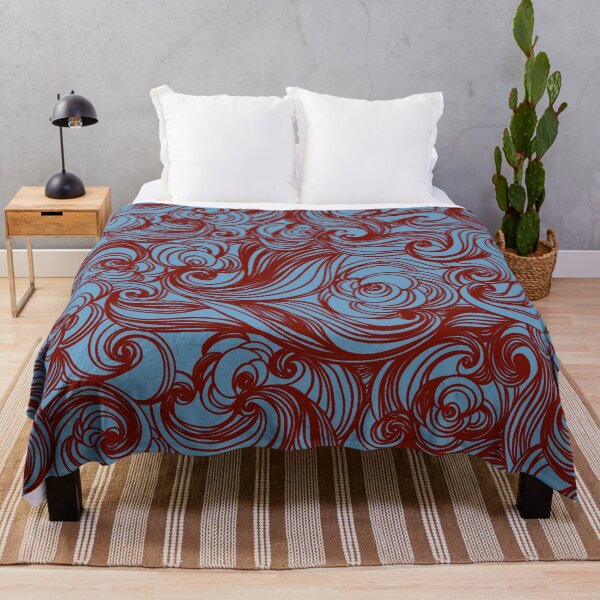 Item preview, Burgundy Blue Seamless Wind Wave Pattern Design designed and sold by Summer-Winter.