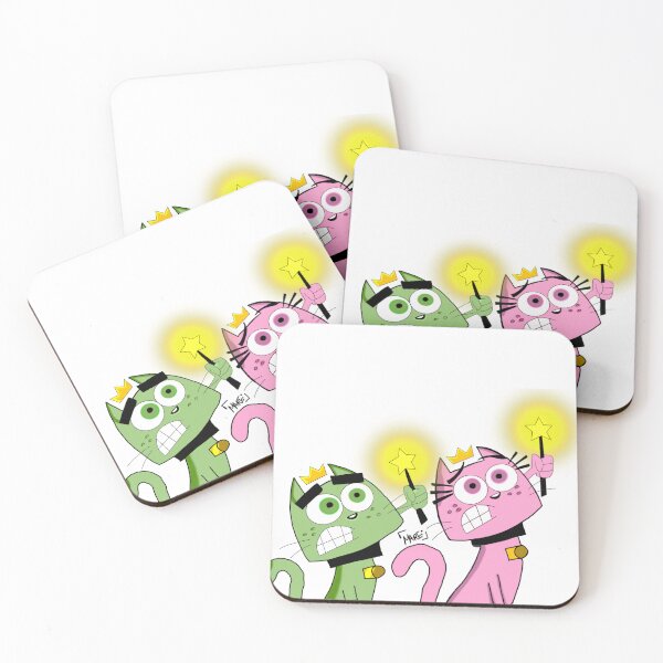 Item preview, Cosmo and Wanda cats designed and sold by lartedimarte.