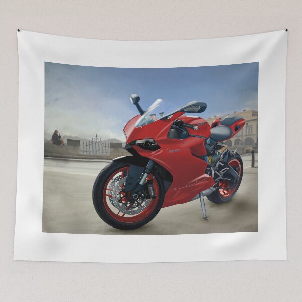 Item preview, Ducati 899 Panigale Oil Painting - superbike on the Puente Nuevo bridge at Ronda designed and sold by Steve Kidd Art.