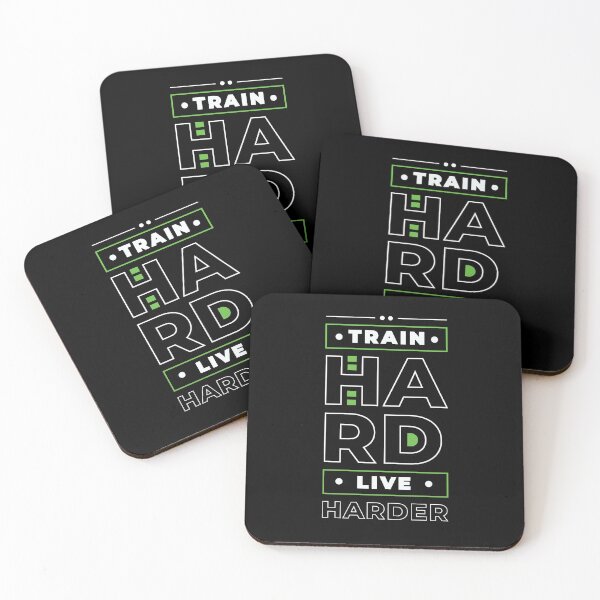 Item preview, Train Hard Live Harder Motivational Active Wear Design designed and sold by FuddalanDesigns.