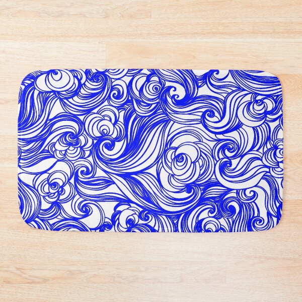 Item preview, Blue White Seamless Wind Wave Pattern Design designed and sold by Summer-Winter.