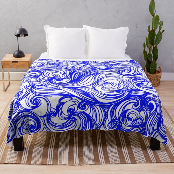 Item preview, Blue White Seamless Wind Wave Pattern Design designed and sold by Summer-Winter.