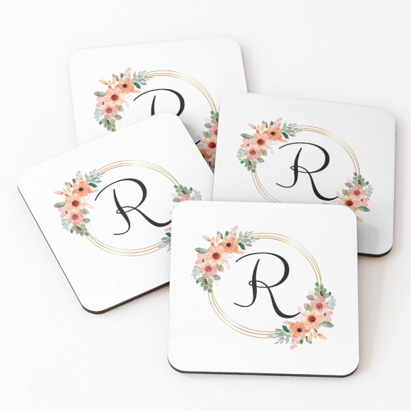 Item preview, Monogram Letter R | Coral Floral Design designed and sold by JustSeasons.