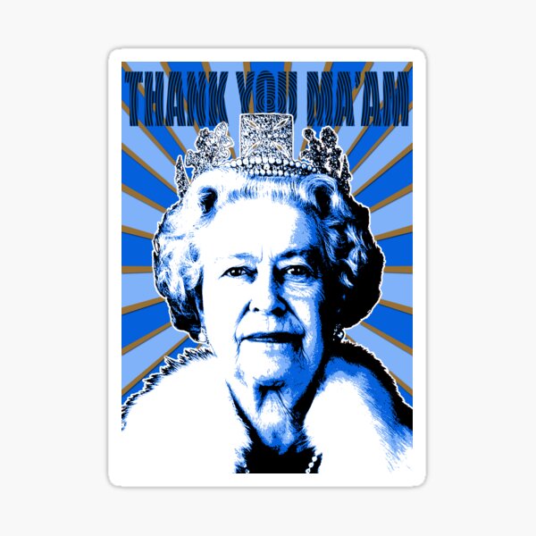 "Thank you Ma'am version 3 Blue" Sticker for Sale by garyhogben
