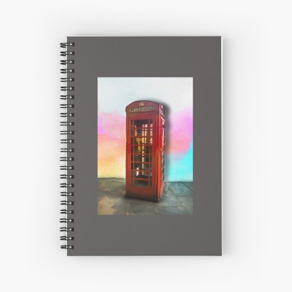 Rainbow London Telephone Box Spiral Notebook