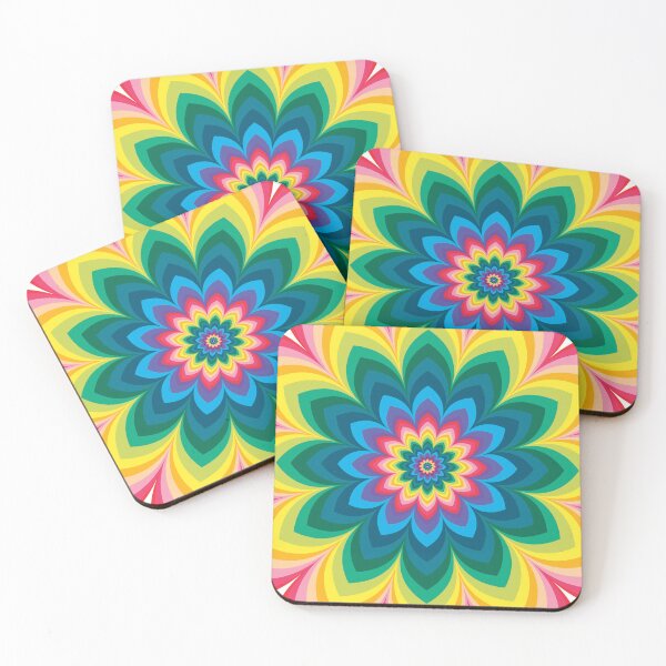 Item preview, Retro Rainbow Flowers No.1 Multi-Colors designed and sold by QuestingPixel.