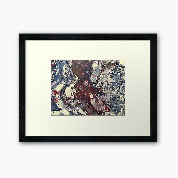 The River Acrylic Pour Framed Art Print