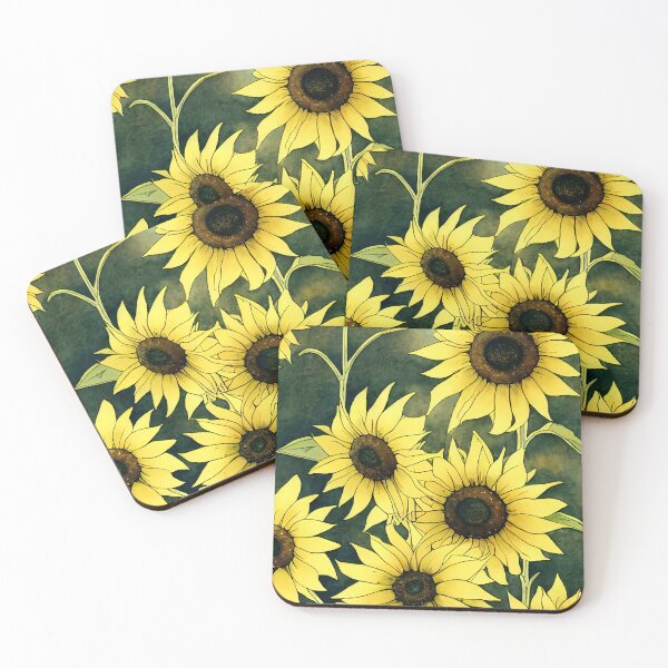 Item preview, Yellow Sunflowers in a Field Watercolor Botanical Nature Design Romantic designed and sold by CGSGraphics.