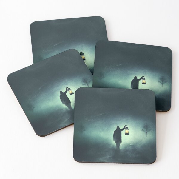 Item preview, a man walking down the road with a lantern in a foggy night designed and sold by optimusprime39.