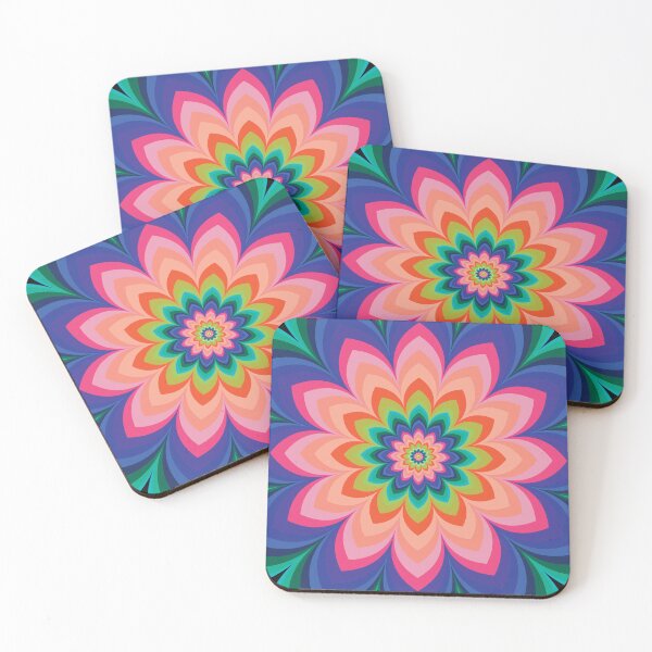 Item preview, Retro Rainbow Flowers No.2 Multi-Colors designed and sold by QuestingPixel.