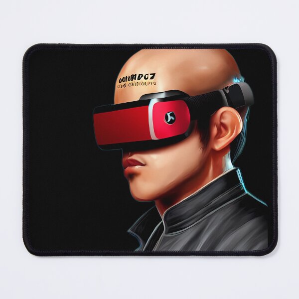 Item preview, Bald Chinese Kungfu Master in VR (Skew Right, Color, sticker, Portrait Half Body, 2800x2800, transparent background) designed and sold by Digital-Davinci.