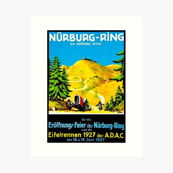 Item preview, NURBURG-RING : Vintage 1927 Auto Racing Advertising Print designed and sold by posterbobs.