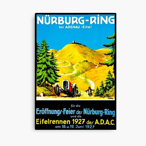 NURBURG-RING : Vintage 1927 Auto Racing Advertising Print Canvas Print