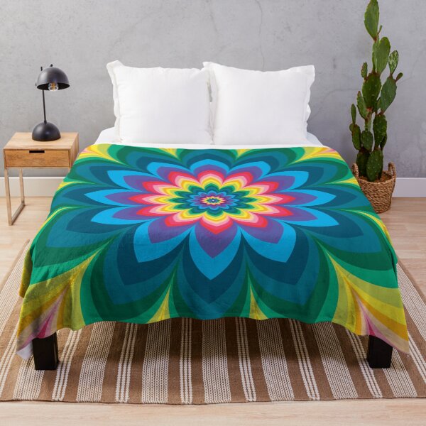 Item preview, Retro Rainbow Flowers No.1 Multi-Colors designed and sold by QuestingPixel.