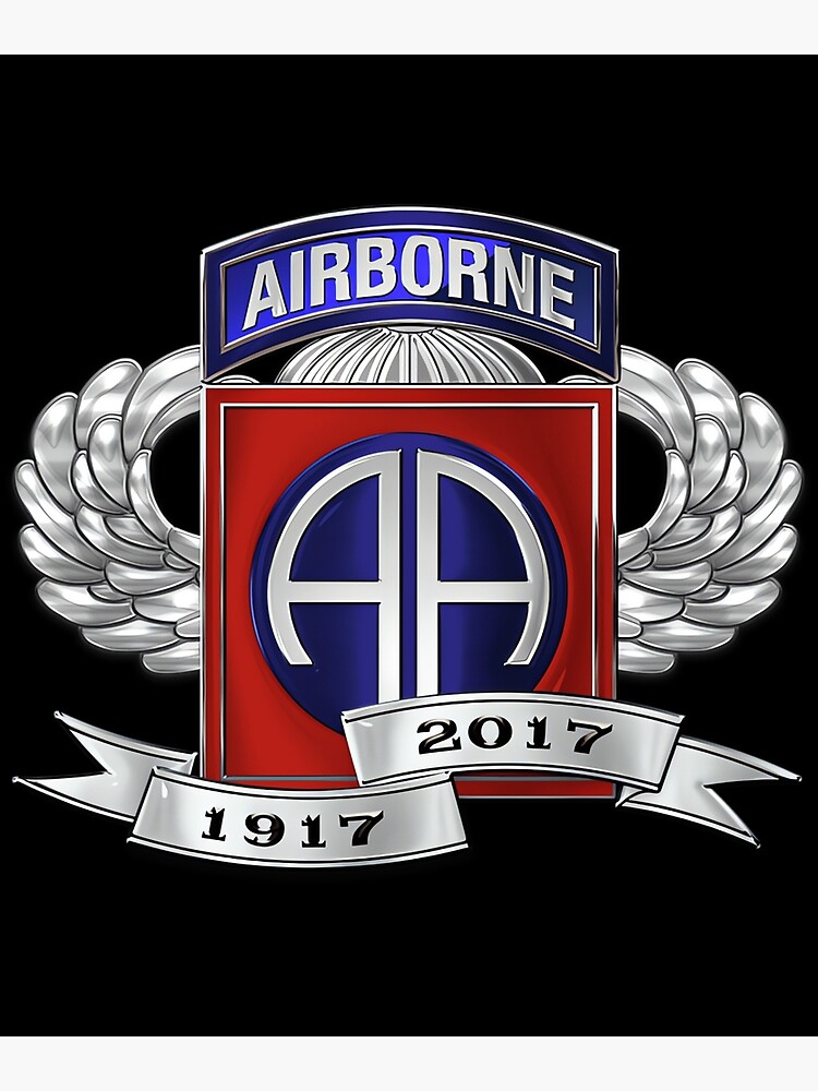 "82nd Airborne Division 100th Anniversary Insignia Over Blue Velvet ...