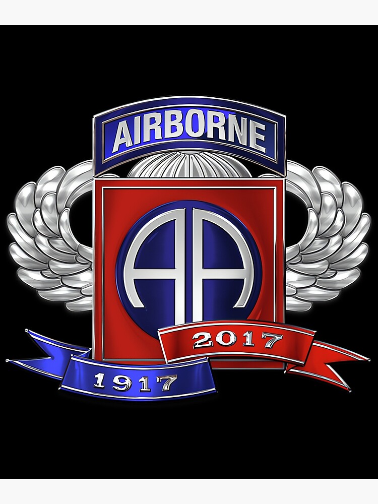 "82nd Airborne Division 100th Anniversary Insignia Over White Leather ...