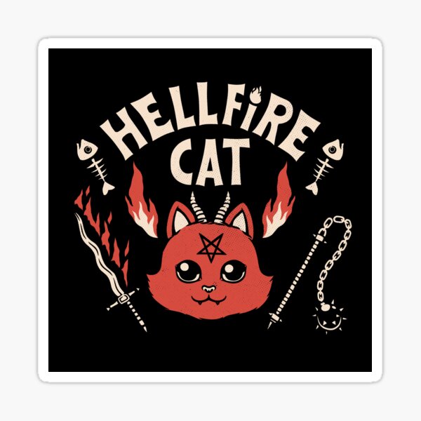 Satanicat Cat Club Satanic Joke T-shirt Black by Tobe Fonseca Sticker
