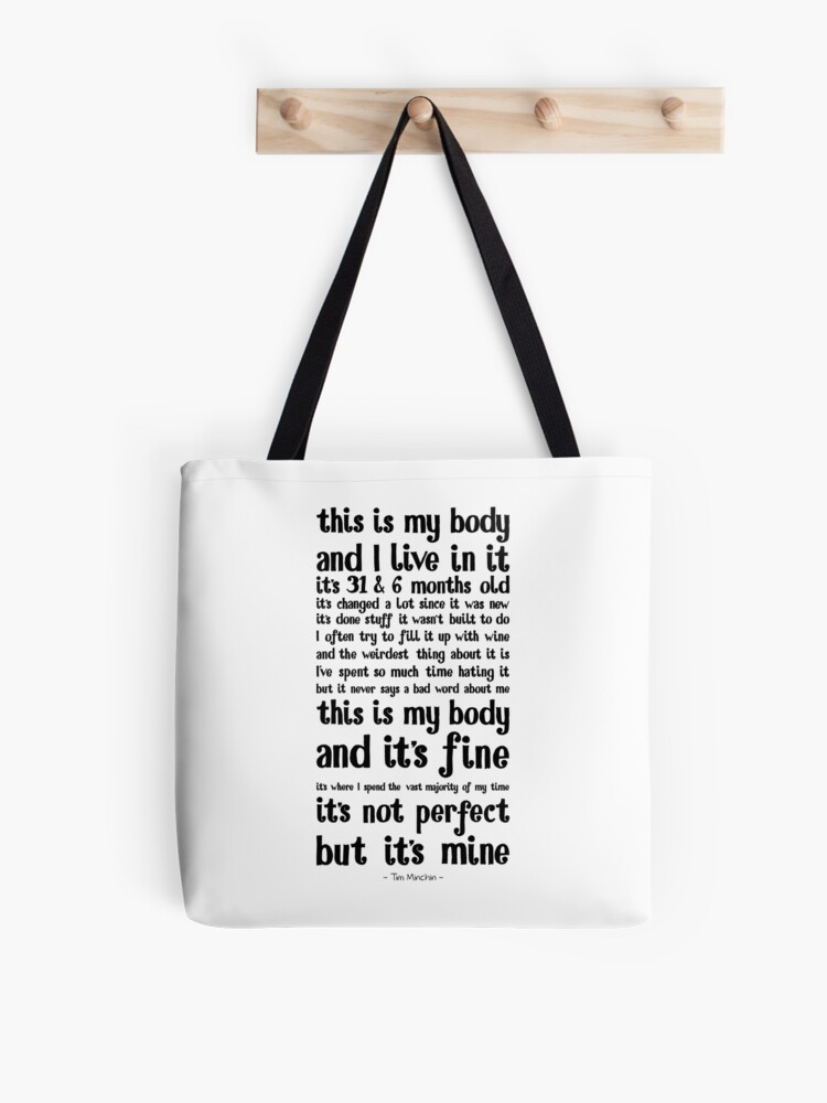 Tim - Not Perfect" Tote Bag Sale by ellyblease | Redbubble