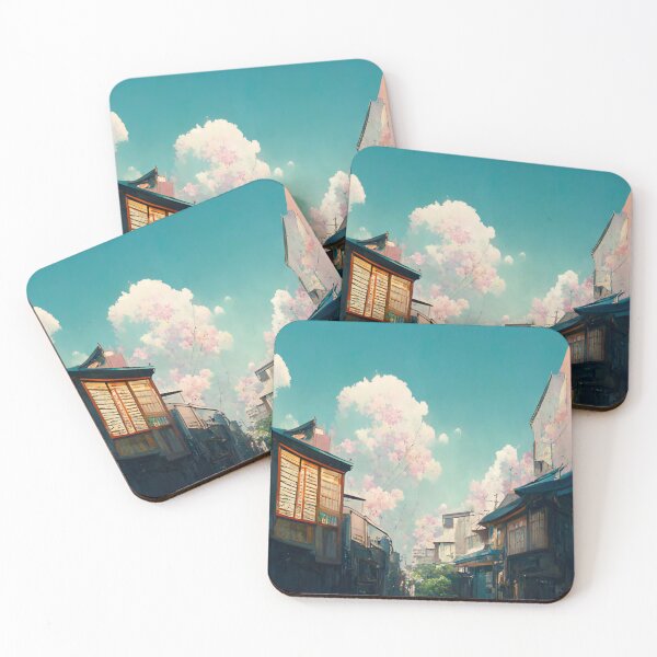 Item preview, Japanese Style Neighborhood With Sakura Clouds designed and sold by Styxiann.