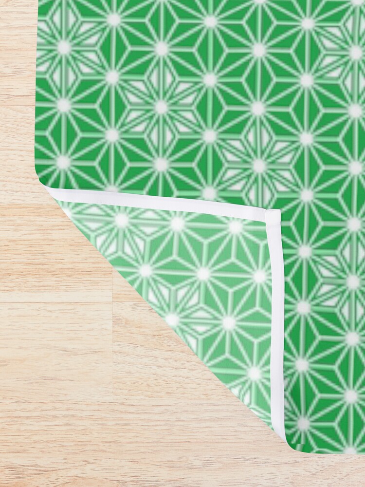 "Japanese Asanoha Pattern Jade Green" Shower Curtain for Sale by