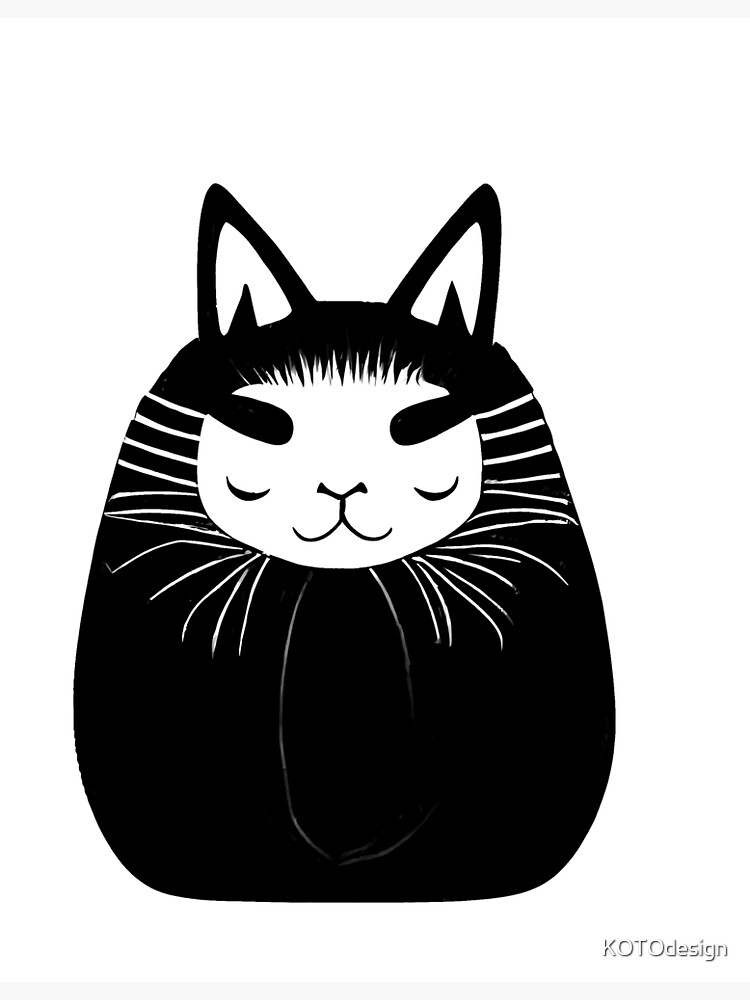 "Daruma black cat, Japanese symbol of good luck [1]" Poster for Sale by