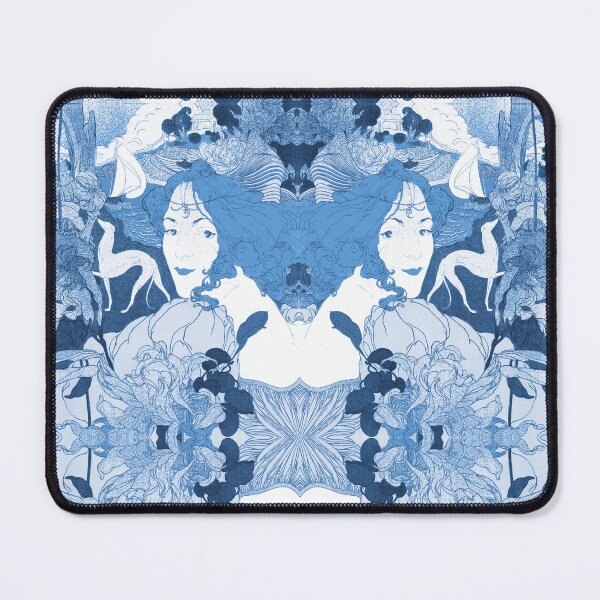 Item preview, Dame met Edelman Blue White Women and Greyhound designed and sold by SpiritGifts.