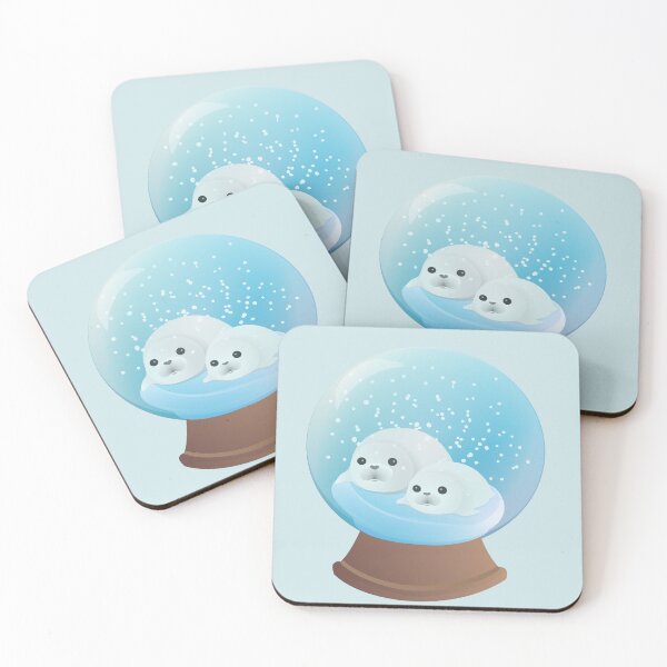 Item preview, snow globe seals cute chubby seal ice snowglobe designed and sold by MiraNomegusta.