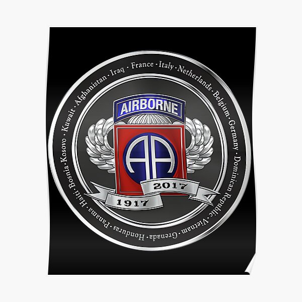 82nd Airborne Division 100th Anniversary Medallion Over White Leather