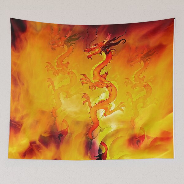 Item preview, Ancient Dragon, Fierce Fire Dancer designed and sold by VintageEraArt.