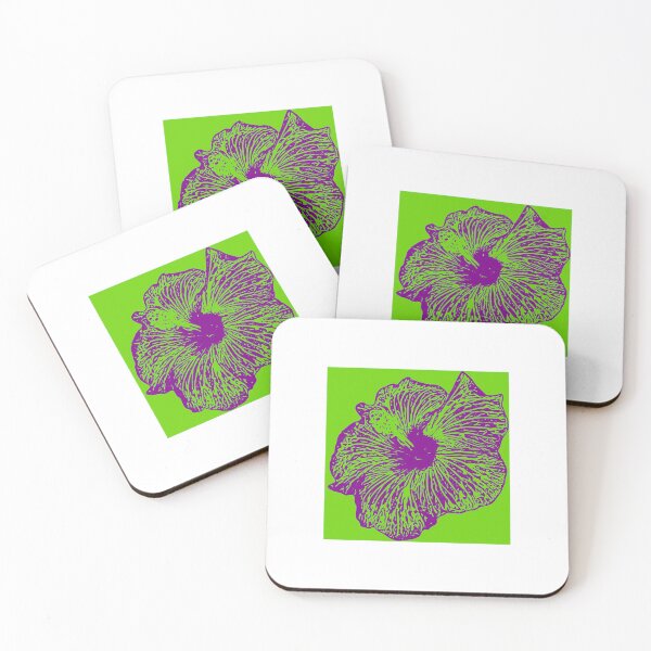 Item preview, Purple and Green Hibiscus line drawing designed and sold by Palmadesigns.