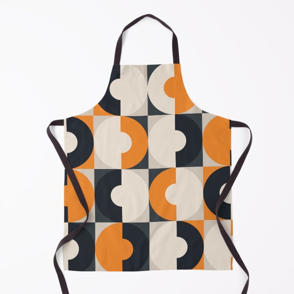 Item preview, Retro Square and Circle Tile Orange Black and White designed and sold by Blue-Banana.
