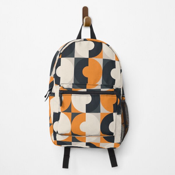 Item preview, Retro Square and Circle Tile Orange Black and White designed and sold by Blue-Banana.