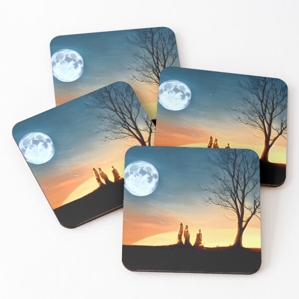 Item preview, moon and the night alone with tree, nature painting #5 designed and sold by supeart.