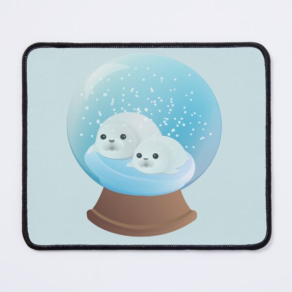 Item preview, snow globe seals cute chubby seal ice snowglobe designed and sold by MiraNomegusta.