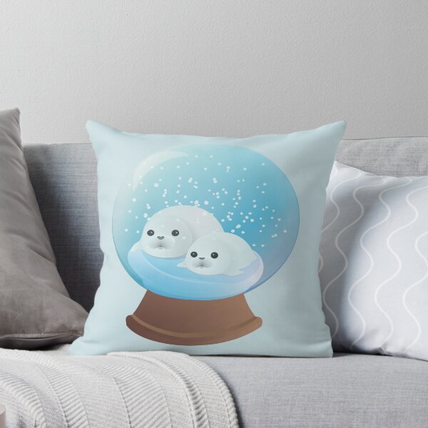 Item preview, snow globe seals cute chubby seal ice snowglobe designed and sold by MiraNomegusta.