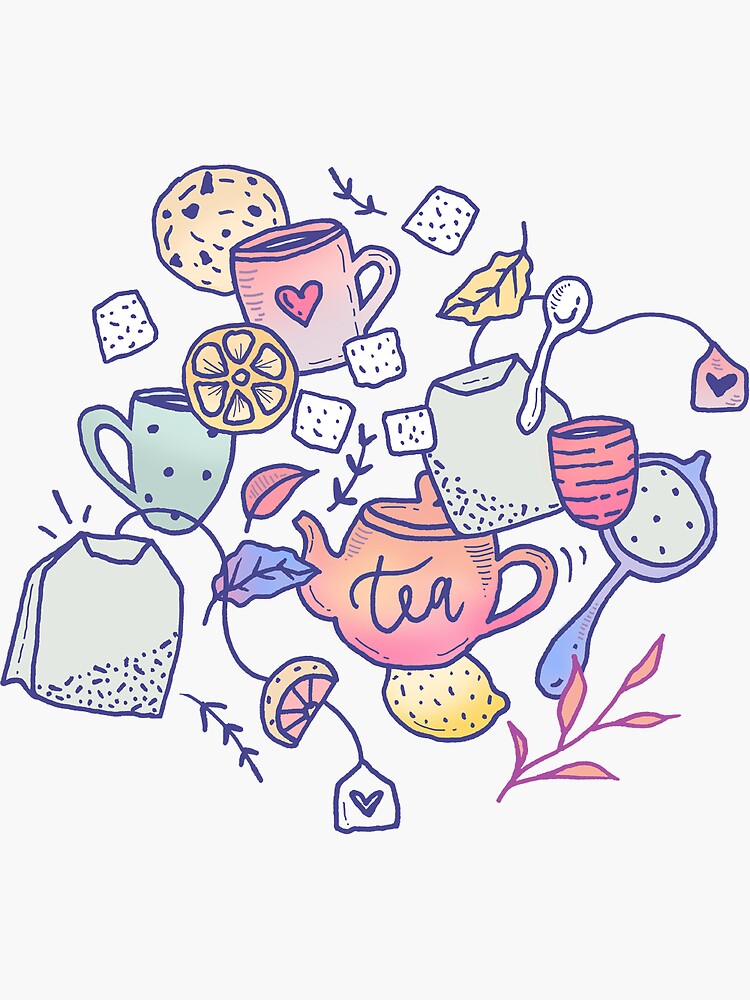 Tea and Cookies Doodle Art by mirunasfia