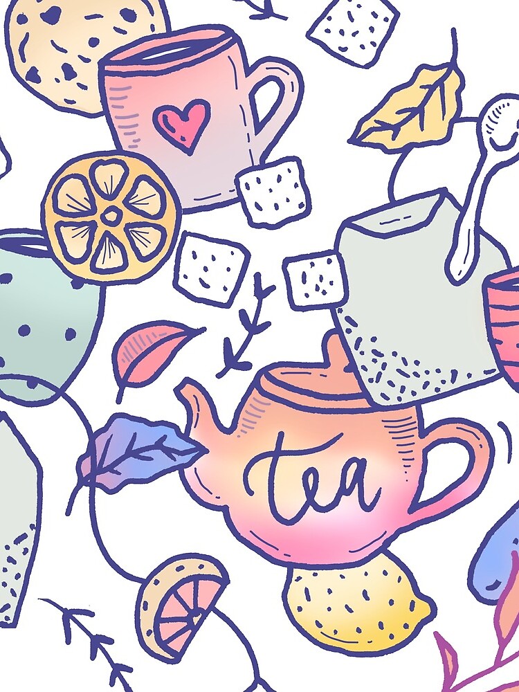 Tea and Cookies Doodle Art by mirunasfia