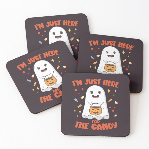 Item preview, I'm Just Here For The Candy - Cute Ghost Holding A Pumpkin Candy Basket designed and sold by ttttee.