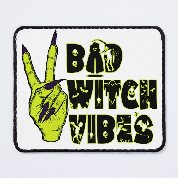 Item preview, Bad Witch Vibes Peace Hand Girl Witches Halloween designed and sold by AJB ⭐⭐⭐⭐⭐✔️.
