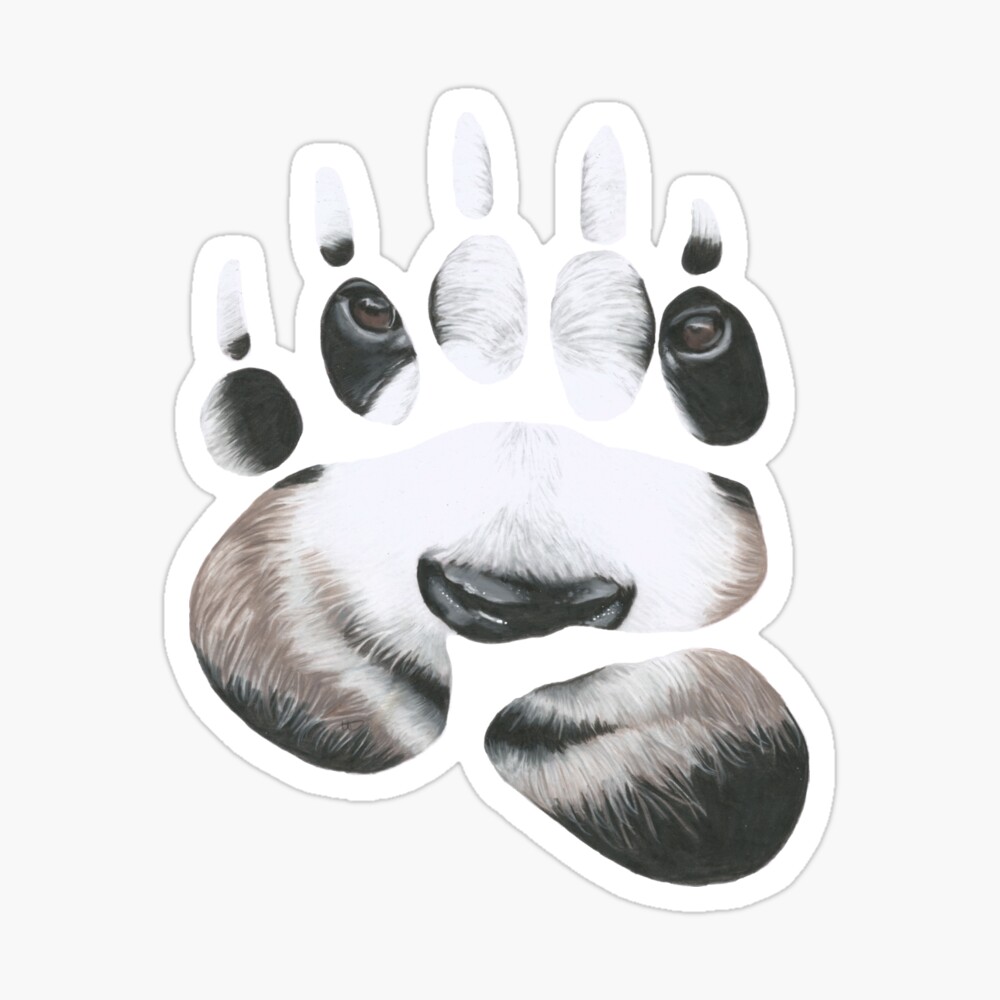 Er velkendte Du bliver bedre Overfrakke Panda paw print" Poster by DoughtycreARTiv | Redbubble