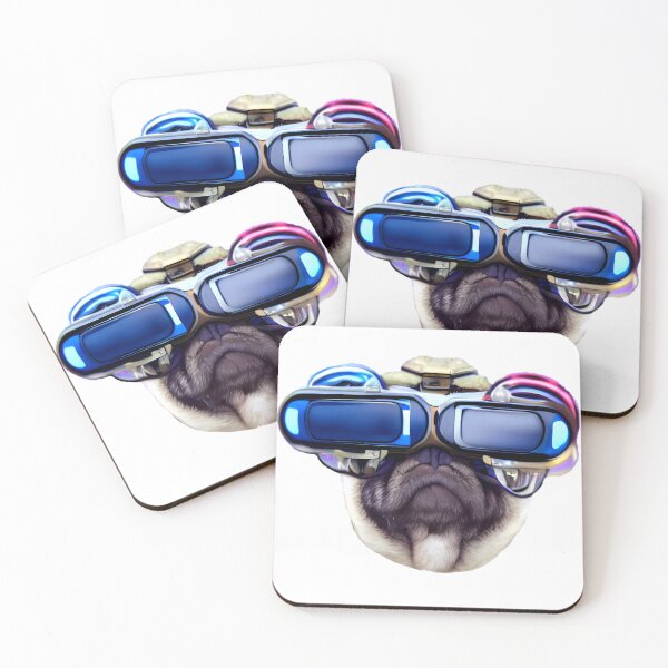 Item preview, Pug in VR  Color, Sticker, Center, Symmetric, 2800x2800, Transparent Background) designed and sold by Digital-Davinci.