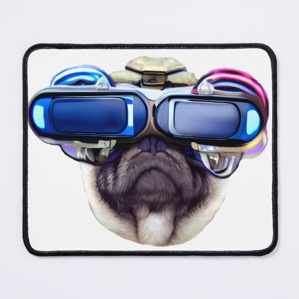 Item preview, Pug in VR Color, Sticker, Center, Symmetric, 2800x2800, Transparent Background) designed and sold by Digital-Davinci.