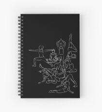 Yoga Asanas Pattern - white chalk Spiral Notebook