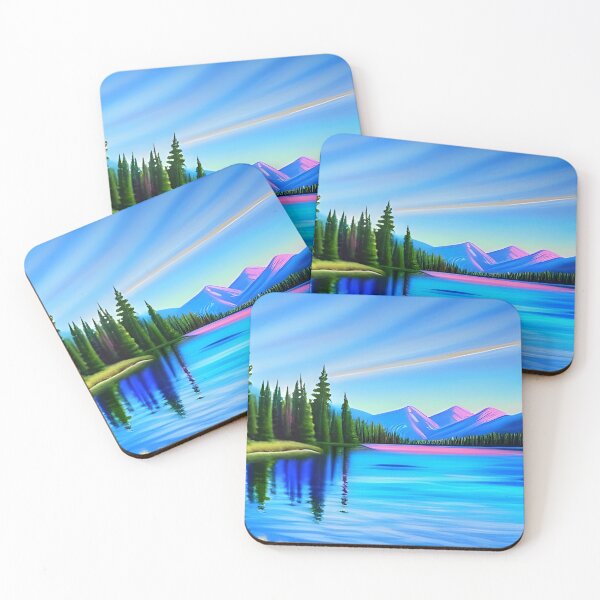 Item preview, Emerald Lake Sunset Beautiful Detailed Painting, Ai Generated Art  designed and sold by ACC .