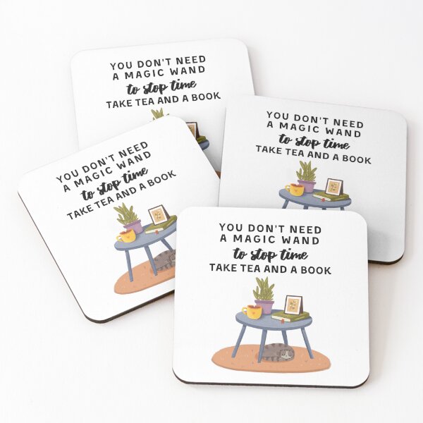 Item preview, To stop time take tea and a book designed and sold by CraftwithNadia.